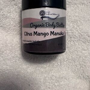 Organic Citrus Mango Manuka Honey Body Butter - glass jar